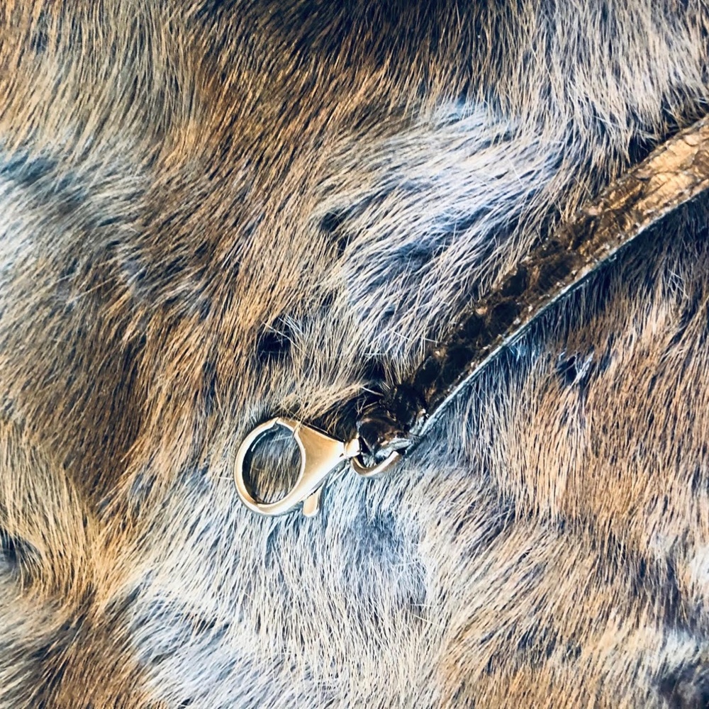 Devi Kroell Gray Fox Fur Python Shoulder Bag - image 6